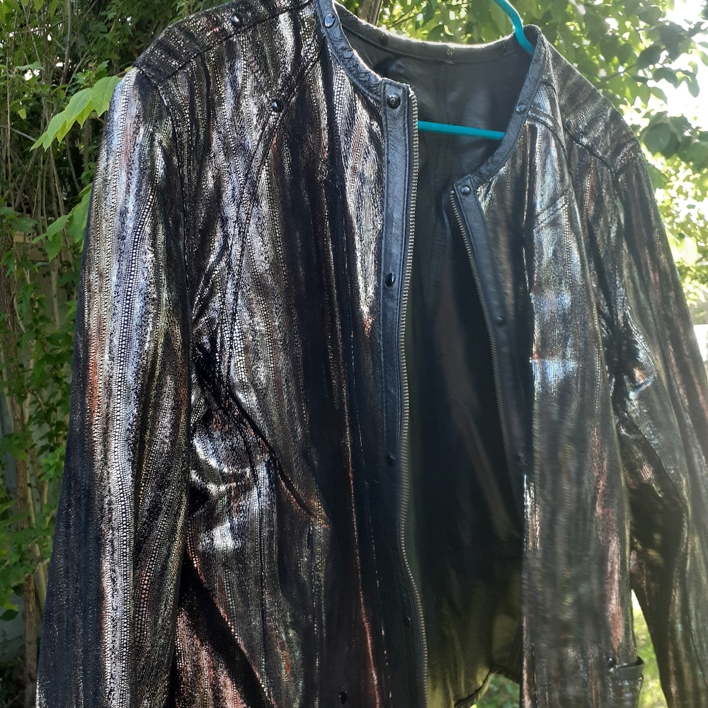 CHICOS LEATHER WOMEN'S NEW CHICO REVERSIBLE JACKET XL. BRAND NEW